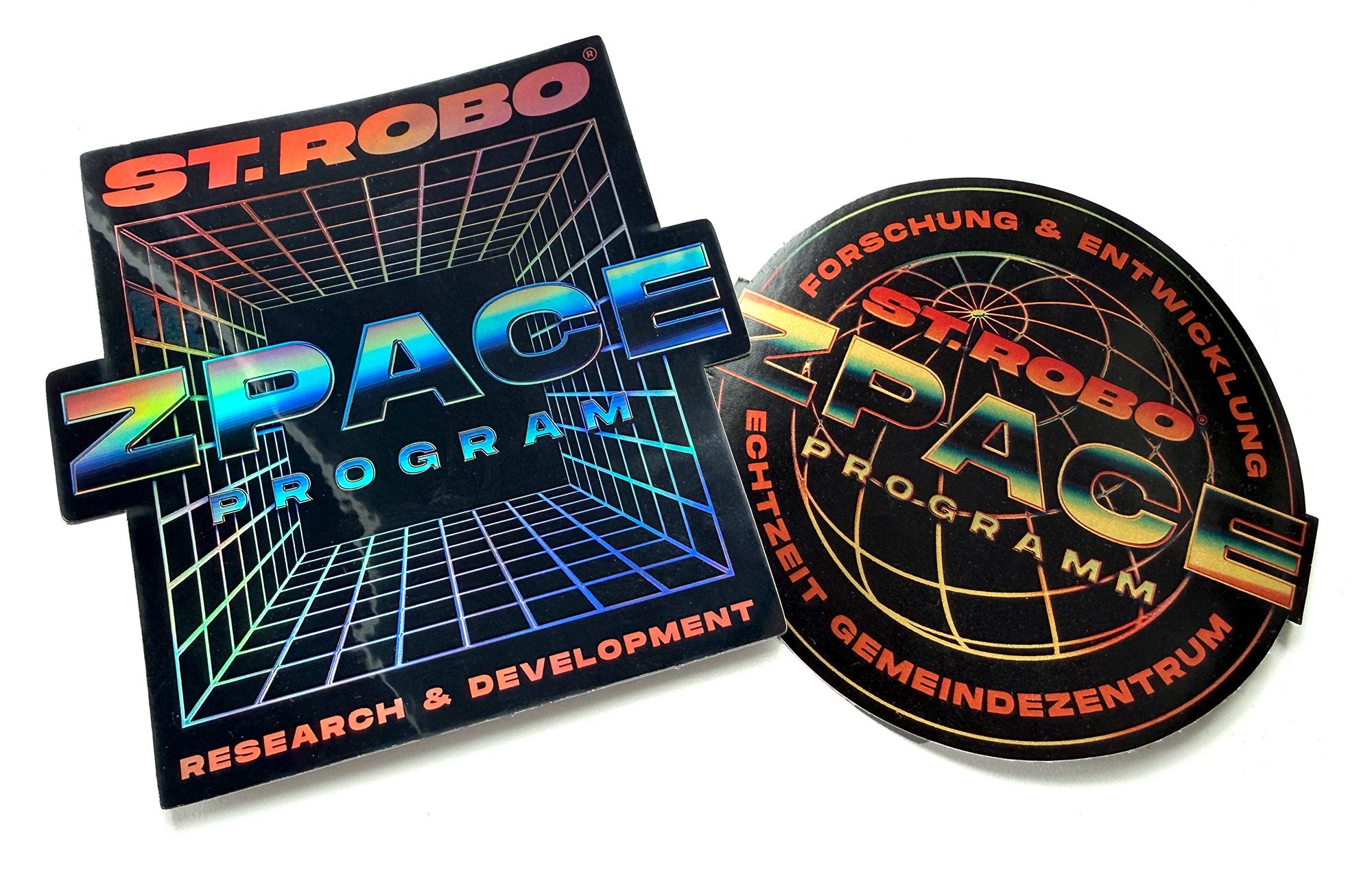 ST. ROBO ZPACE Programm stickers with holographic lettering