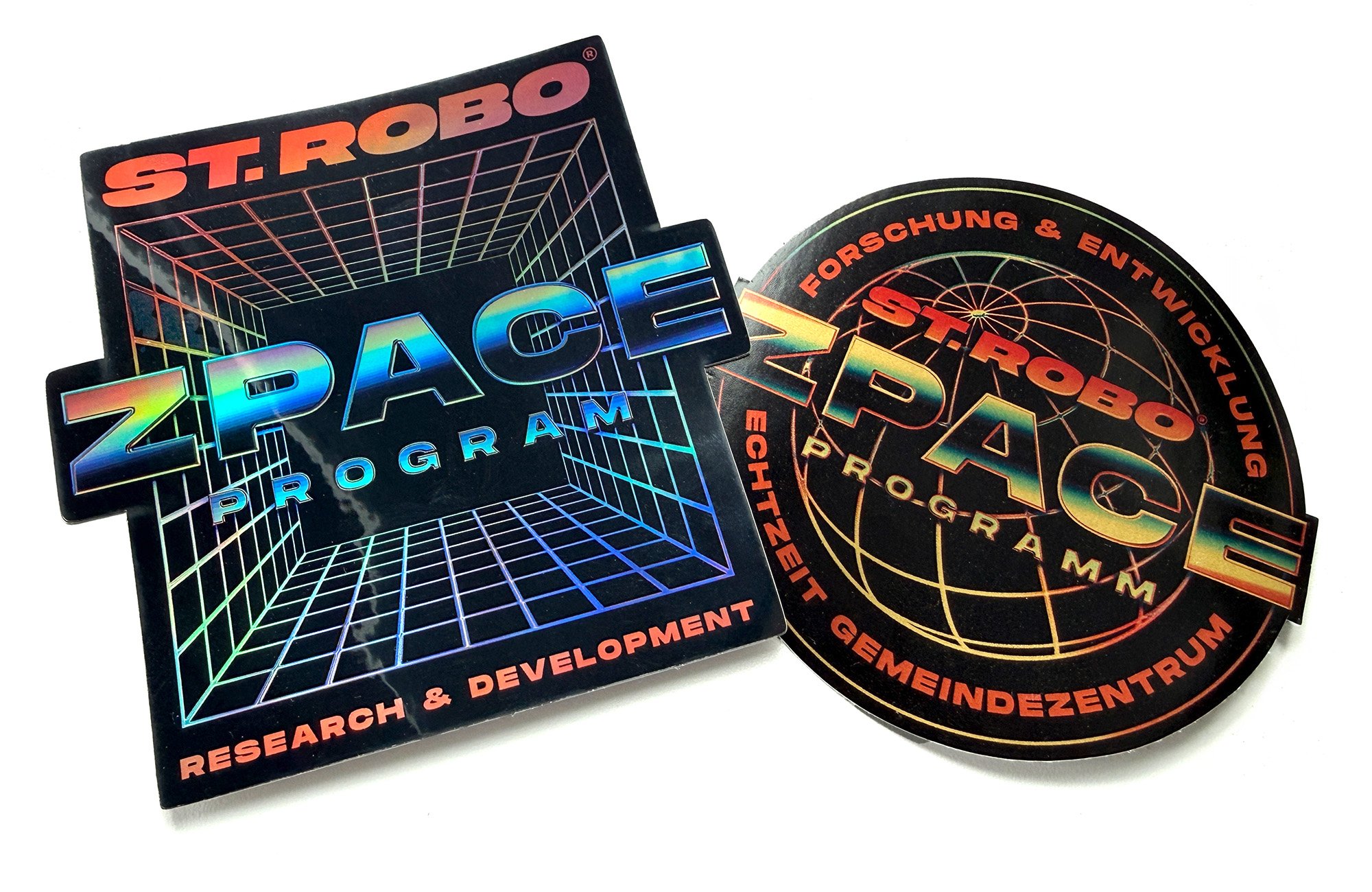 ST. ROBO ZPACE Programm stickers with holographic lettering