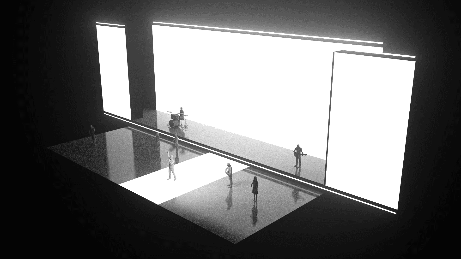 Michael Patrick Kelly B.O.A.T.S. Tour: stage design render with LED walls