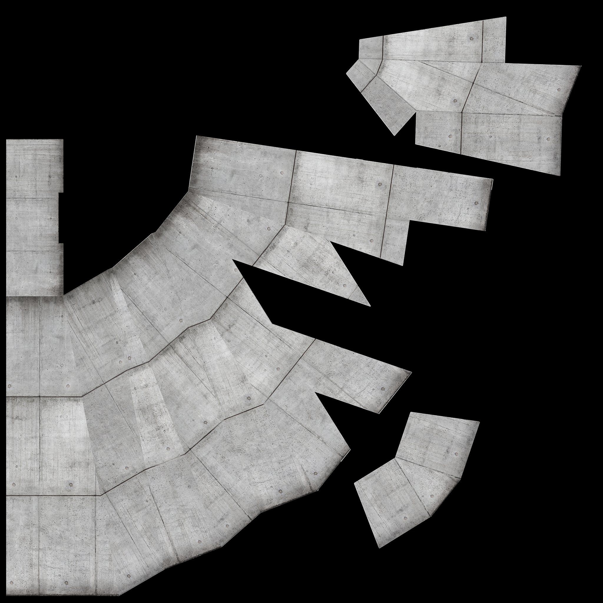 Fabric panel layout for the concrete-look M inflatable